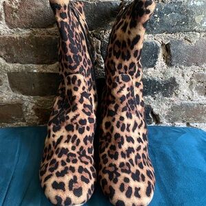 Anthropologie Leopard Print Ankle Booties
